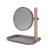 KOSMETIKSPIEGEL Metall - Grau, Glas (14/23/22.5cm)