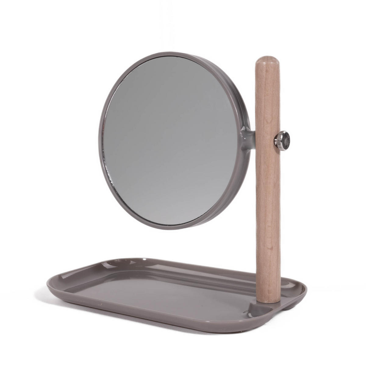 KOSMETIKSPIEGEL Metall - Grau, Glas (14/23/22.5cm)