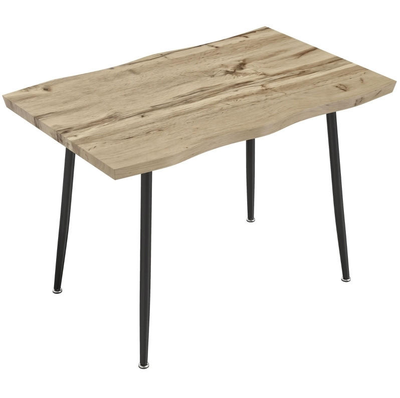 ESSTISCH aus Holz 110x70x75 cm Eiche mit Stahlbeinen, verstellbaren Füßen und pflegeleichter Oberfläche - Eichefarben, Holz (110/70/75cm) - Modfu
