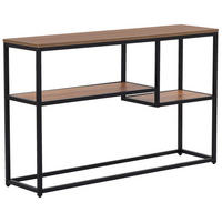 KONSOLENTISCH dunkler Holzfarbton/schwarz 30/120 cm rechteckig Belmont - Dunkelbraun/Schwarz, Holzwerkstoff (30/120/76cm) - Beliani