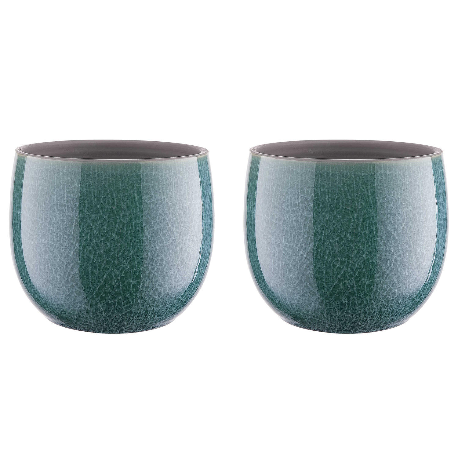 BLUMENTOPF (2er Set) Terrano - Blau, Keramik (14cm) - BUTLERS