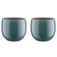 BLUMENTOPF (2er Set) Terrano - Blau, Keramik (14cm) - BUTLERS