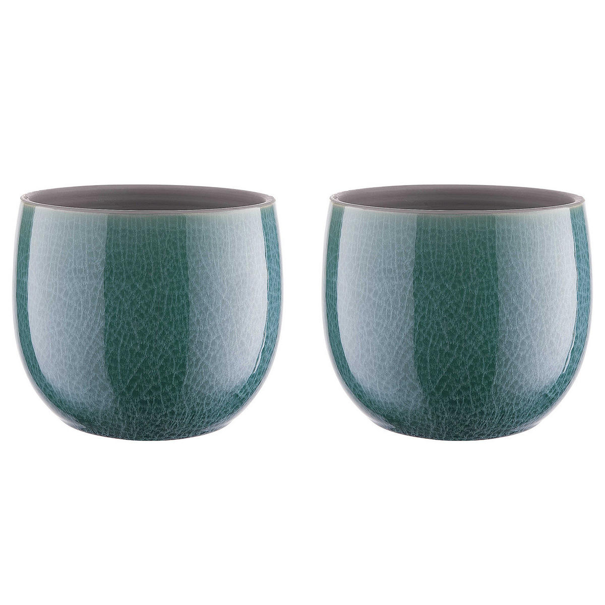 BLUMENTOPF (2er Set) Terrano - Blau, Keramik (14cm) - BUTLERS