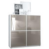 HIGHBOARD Cuba Türen in Sandgrau Hochglanz - Sandfarben, Holzwerkstoff (104/105.5/35.5cm) - Vladon
