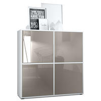 HIGHBOARD Cuba Türen in Sandgrau Hochglanz - Sandfarben, Holzwerkstoff (104/105.5/35.5cm) - Vladon