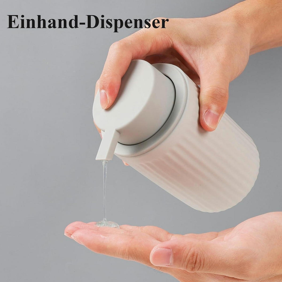 SEIFENSPENDER Keramik Grau 350 ml - Grau, Keramik (8/14/8cm)