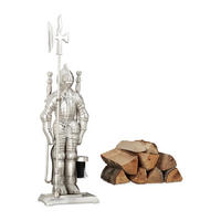 KAMINBESTECK - Silberfarben, Metall (21/72/12.5cm) - Relaxdays