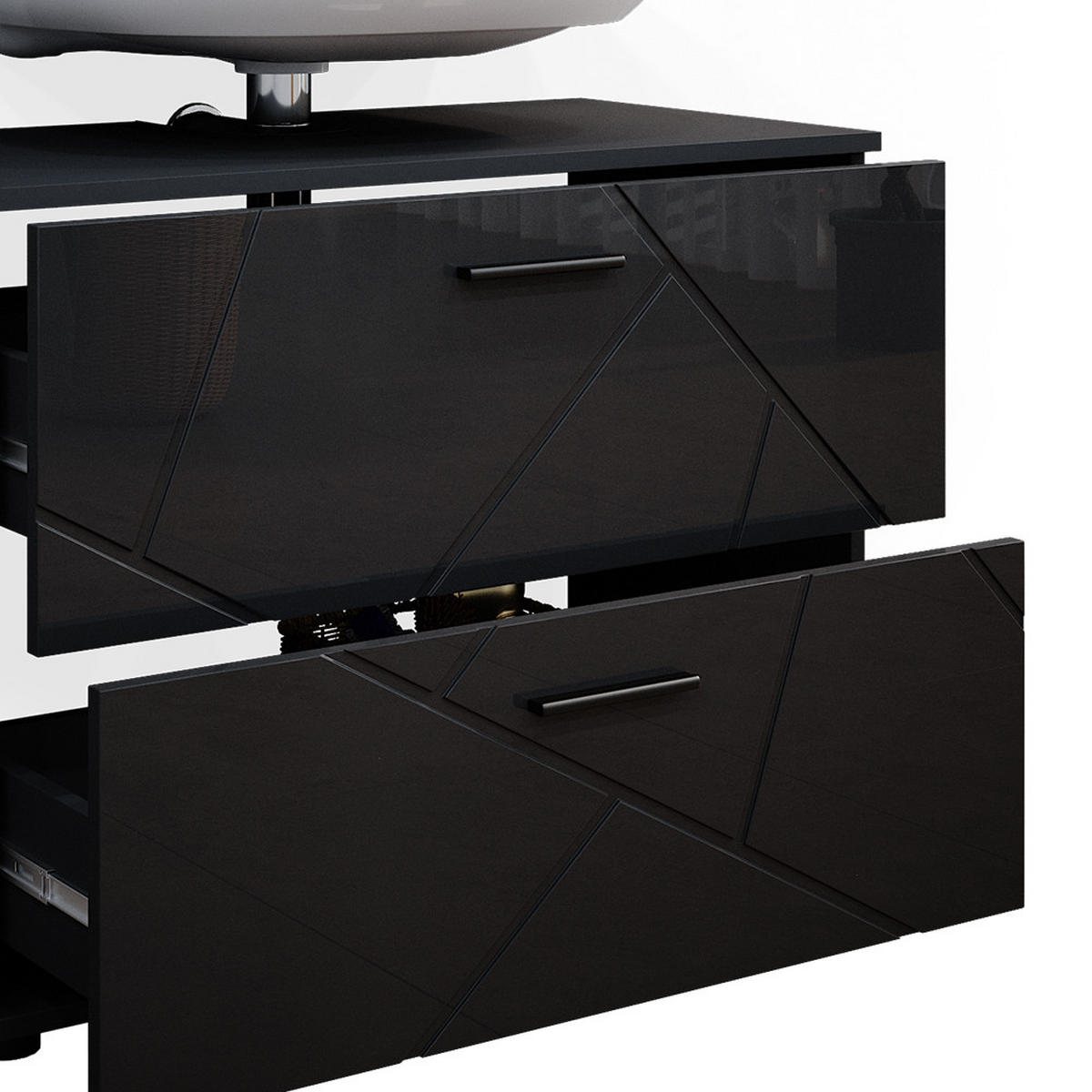 WASCHBECKENUNTERSCHRANK Irma Anthrazit Hochglanz 80 x 58.6 cm - Anthrazit, Holzwerkstoff (80/58.6/41cm) - Vicco