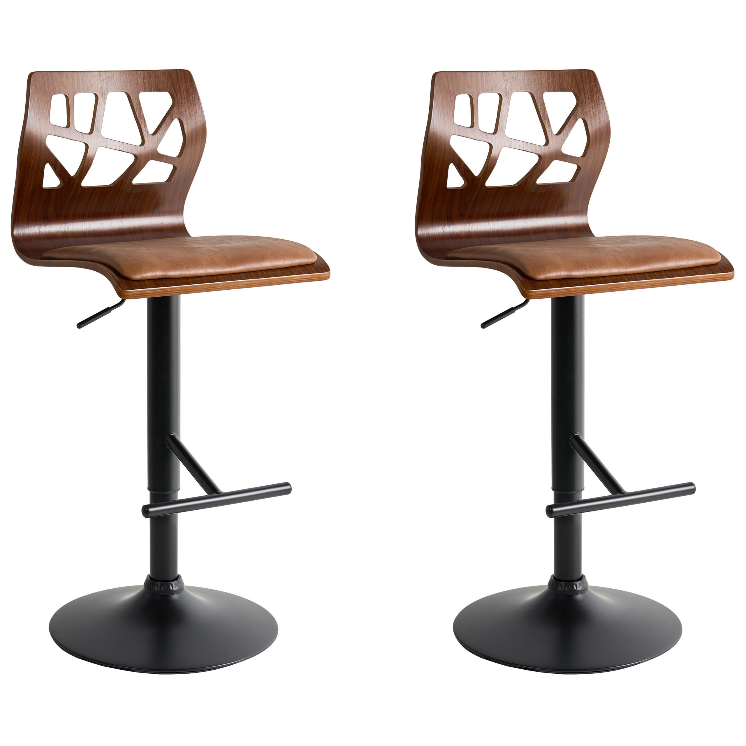 Beliani Barstuhl Braun, Schwarz 42x95x42 cm