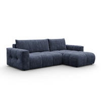 ECKSOFA VERONA 4-Sitzer rechts, Marineblau - Blau/Schwarz, Holz/Textil (266/173cm) - Courtois Laville