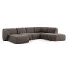 WOHNLANDSCHAFT Bouclé Stoff Braun - Schwarz/Mokka, Holzwerkstoff/Kunststoff (325/75/236cm) - Makamii