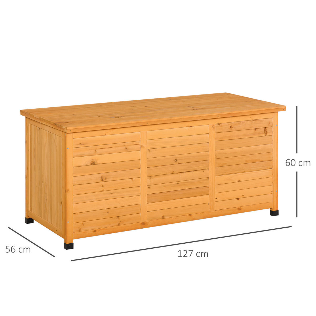 ZÁHRADNÁ úložná truhlica 127/56/60 cm žltá zo smrekového dreva s vodoodolnou úpravou a vetraním - žltá, kompozitné drevo (56/60/127cm) - OKWISH