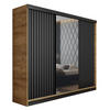 SCHIEBETÜRENSCHRANK MALANI - Eiche Craft Gold und Graphit 200x205x59 cm - Honigeiche/Graphitfarben, Holzwerkstoff (200/205/59cm) - Kier Furniture