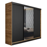 SCHIEBETÜRENSCHRANK MALANI - Eiche Craft Gold und Graphit 200x205x59 cm - Honigeiche/Graphitfarben, Holzwerkstoff (200/205/59cm) - Kier Furniture