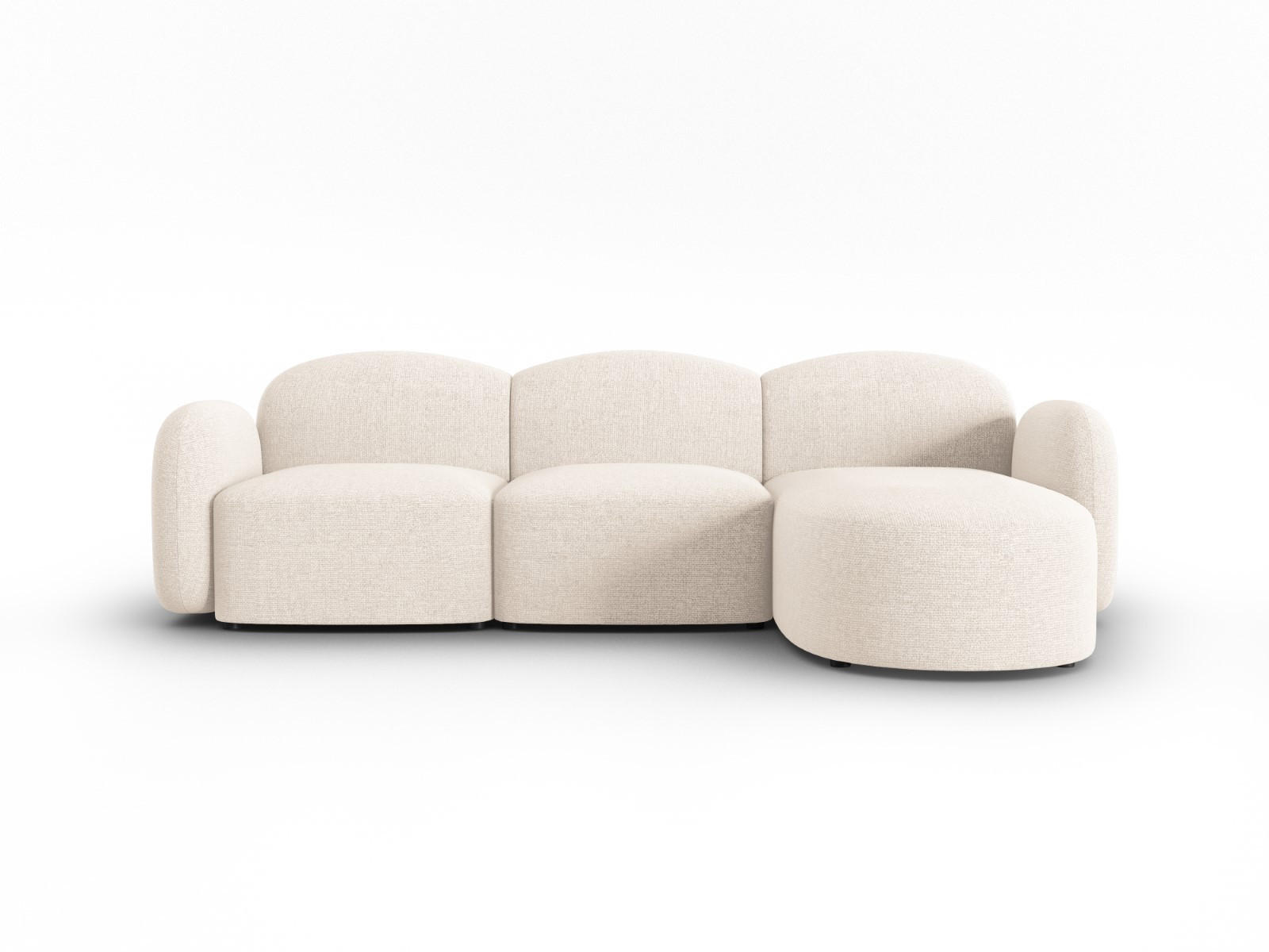 ECKSOFA rechts Blair aus Chenille-Stoff beige clair melange 4 Sitzplätze - Beige, Textil (155/272cm) - Micadoni