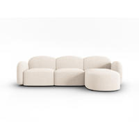ECKSOFA rechts Blair aus Chenille-Stoff beige clair melange 4 Sitzplätze - Beige, Textil (155/272cm) - Micadoni