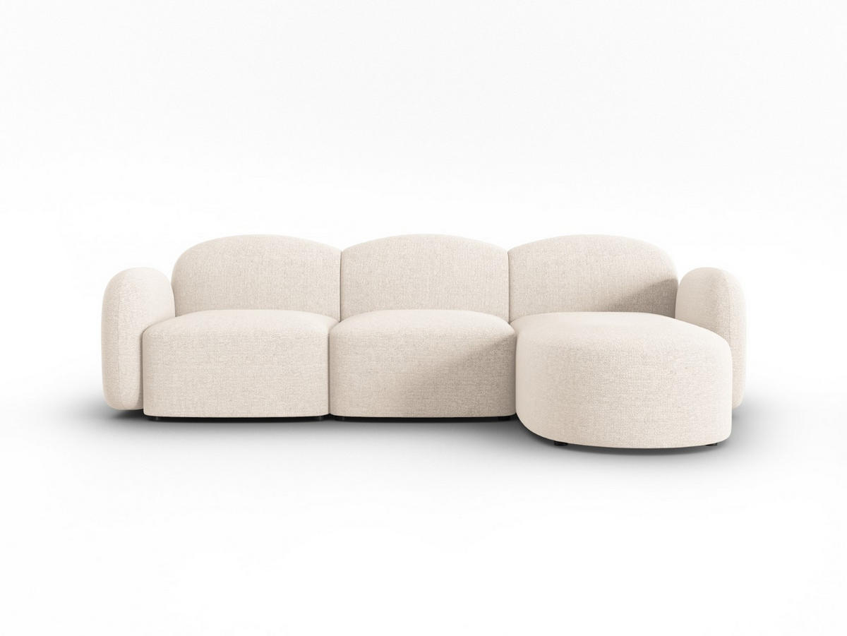 ECKSOFA rechts Blair aus Chenille-Stoff beige clair melange 4 Sitzplätze - Beige, Textil (155/272cm) - Micadoni