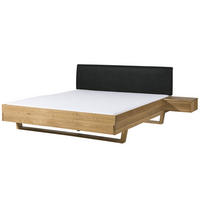 BETT mit Nachttisch Massivholz Fichte 160 x 200 x 86 natur FICHTELBERG #42 - Anthrazit/Naturfarben, Holz (160/200cm) - Massivmoebel24