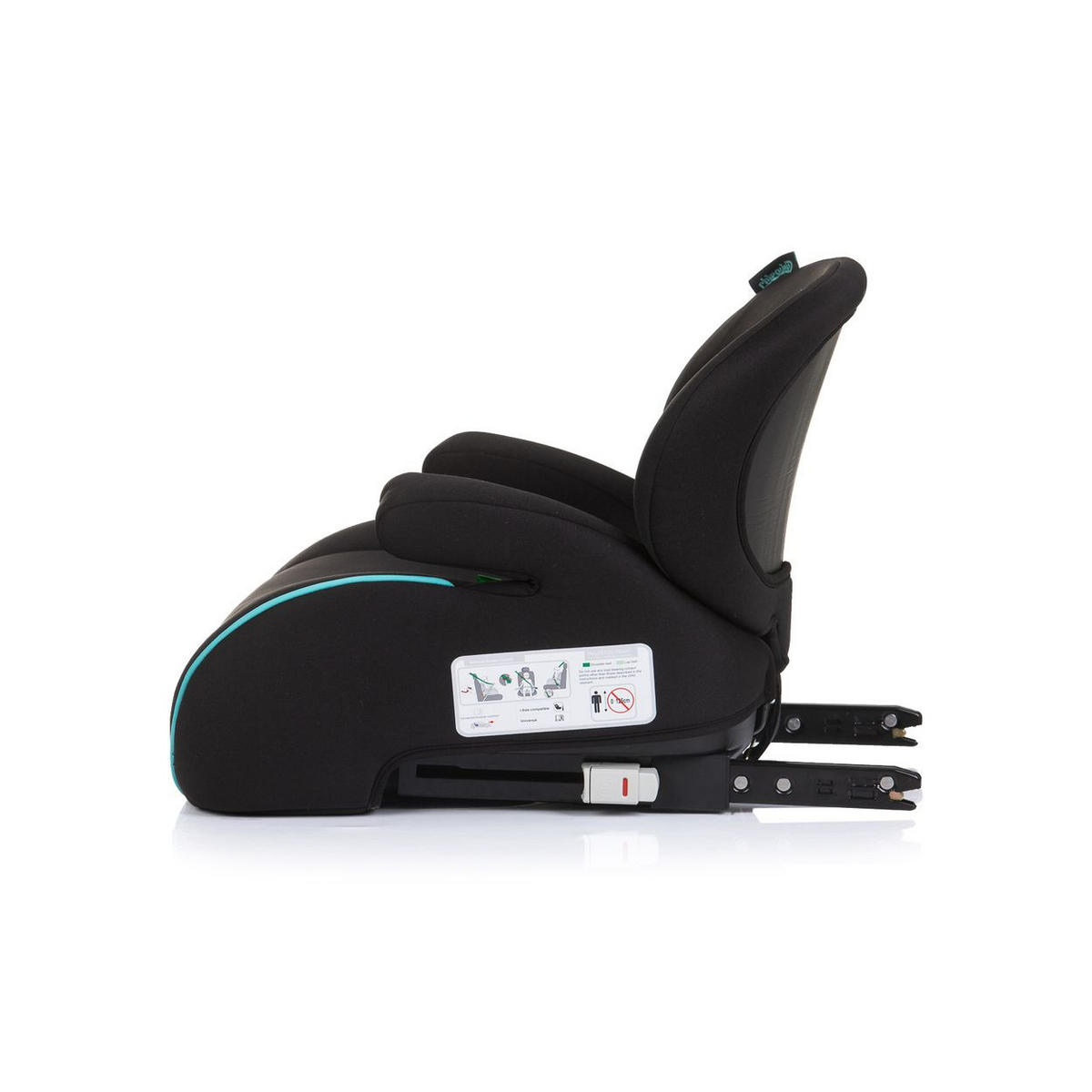 SITZERHÖHUNG Sonic türkis Isofix, i-Size, 125-150 cm, Armlehne - Multicolor, Kunststoff (44/38/49cm) - Chipolino