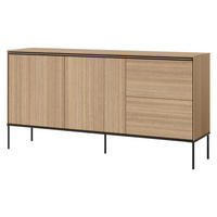 SIDEBOARD Visso 2D2S VI-04 - Eichefarben/Schwarz, Holzwerkstoff/Metall (167/85/41cm) - MIRJAN24