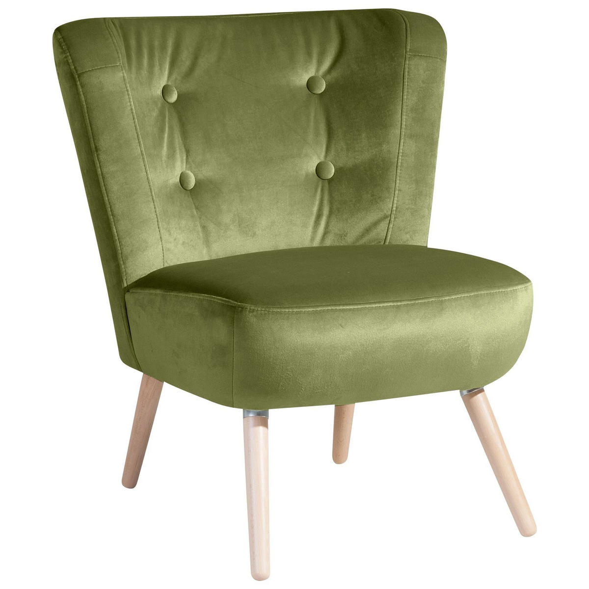 SESSEL Kassi Bezug Samtvelours Buche natur / oliv - Grün, Kunststoff (69/80/68cm) - 58aufmkessel