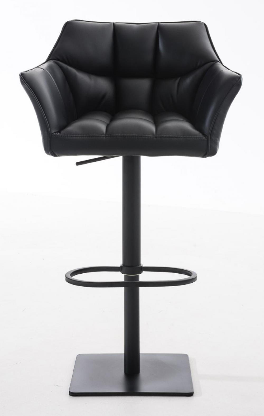 BARHOCKER 2er Set Lederlook Schwarz - Schwarz, Textil/Metall (64/88/45cm) - CLP