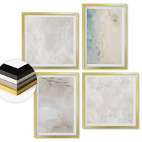 WANDBILDER 4er Set - 50x50 cm & 40x60 cm Goldrahmen - Aquarellmalerei-Textur - Goldfarben, Kunststoff (50/50cm) - ArtPrintCave