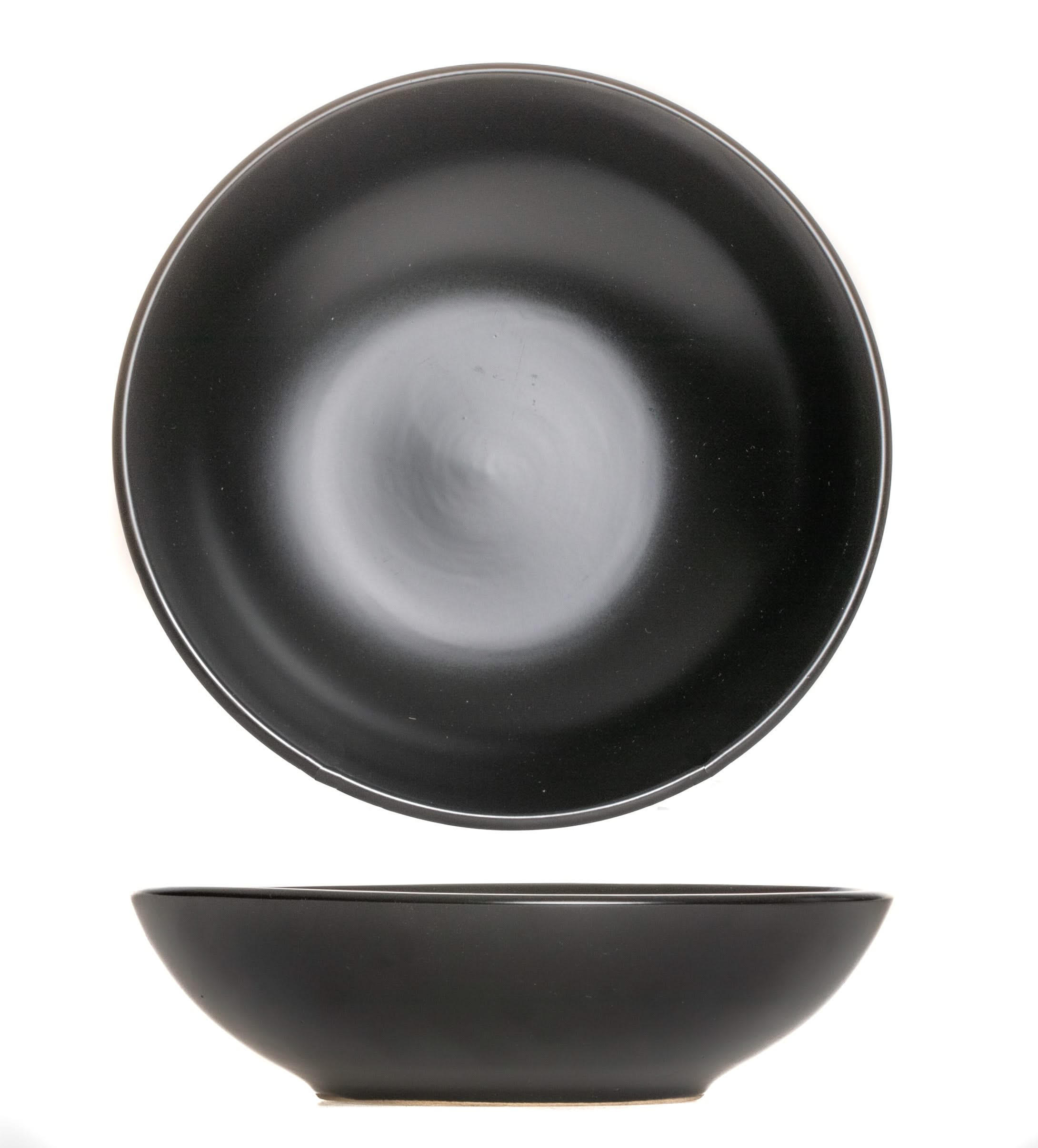 TIEFER TELLER Tiefe Teller Black Tie ø 21 cm - 6 Stück - Schwarz, Keramik (2/5/21cm) - Studio Tavola