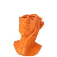 BLUMENTOPF FRAU Orange - Orange, Glas/Naturmaterialien (20/27.5cm) - J-Line