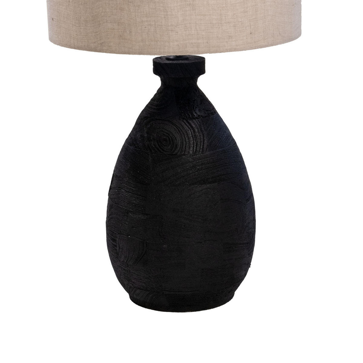 TISCHLAMPE aus Holz 35cm, schwarz - Schwarz, Holz (35/35/55cm) - Giga Meubel