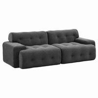 SOFA 2-Sitzer modular 224 x 104 cm Chenille Grey - Dunkelgrau, Holzwerkstoff (104/66/224cm) - Meubliv