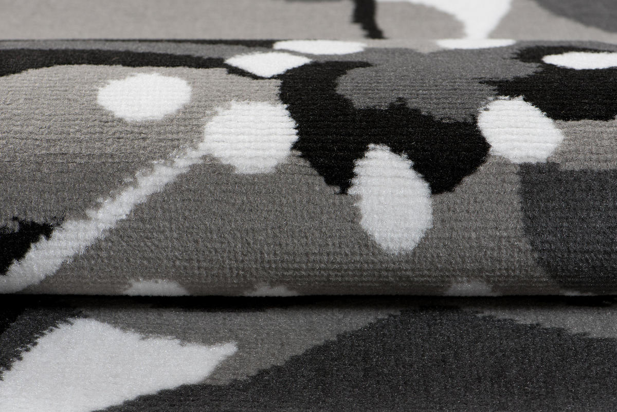 TEPPICH MAYA Schwarz Floral Blumen 250/350 cm - Schwarz, Textil (250/350cm) - Tapiso