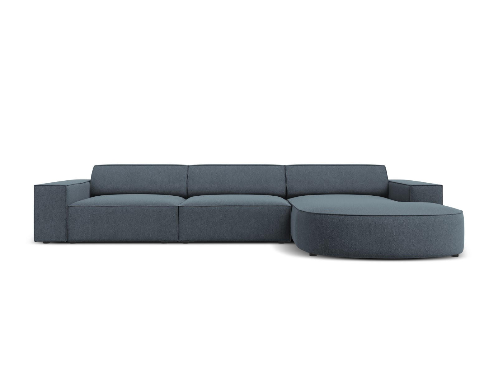 ECKSOFA rechts Jodie aus strukturiertem Stoff blau 4 Sitzplätze - Blau, Textil (166/284cm) - Micadoni