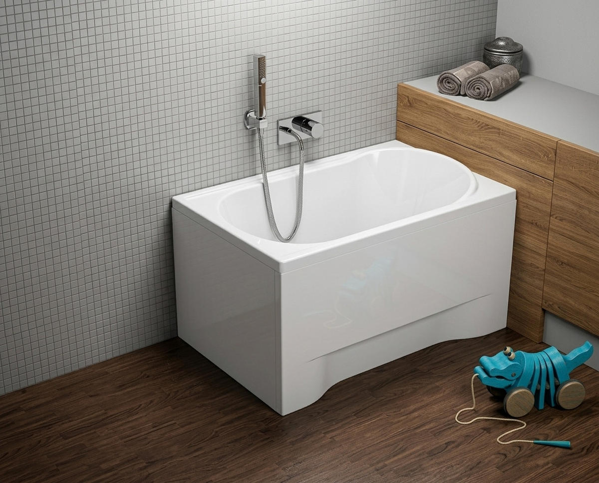 BADEWANNE Rechteck MINI 100/65 Ablauf & Füße - Weiß, Kunststoff (65/54.5/100cm) - bad land