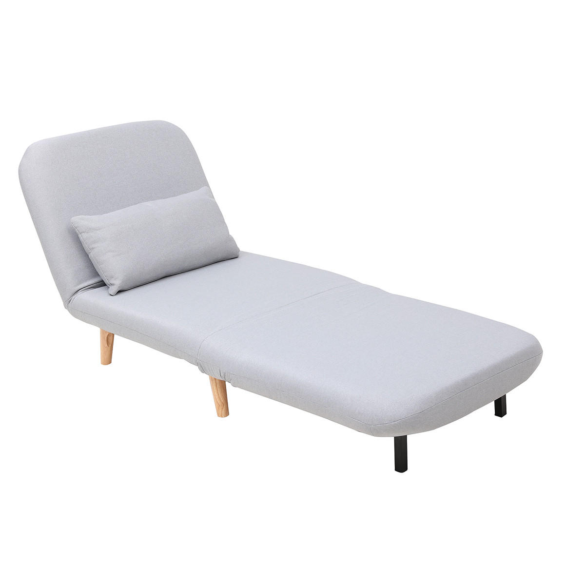 SCHLAFSESSEL Skandinavisch Stoff Hellgrau AMIKO - Hellgrau, Textil (82.5/78/74.5cm) - Miliboo