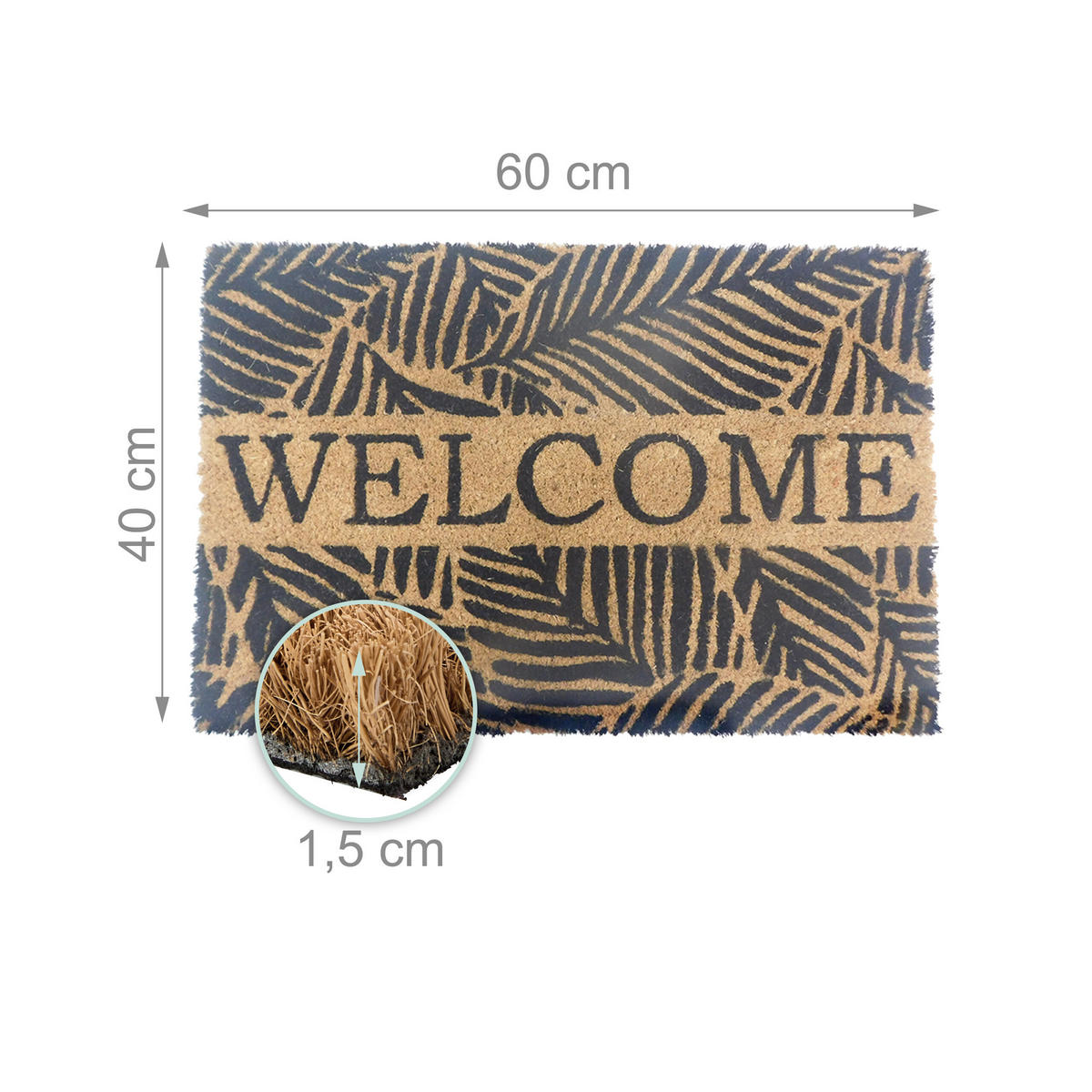 FUSSMATTE - Multicolor, Kunststoff/Textil (60/40cm) - Relaxdays