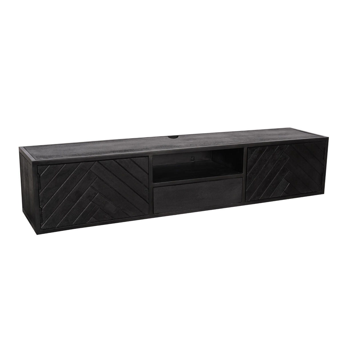 TV-MÖBEL New York Schwarz 35/160/33 cm - Schwarz, Holz (160/33/35cm) - Starfurn
