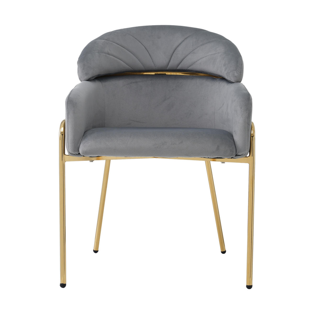 ESSZIMMERSTUHL 6er Set Samt Grau Metallbeine - Grau, Textil (55/78/57cm) - FLIEKS