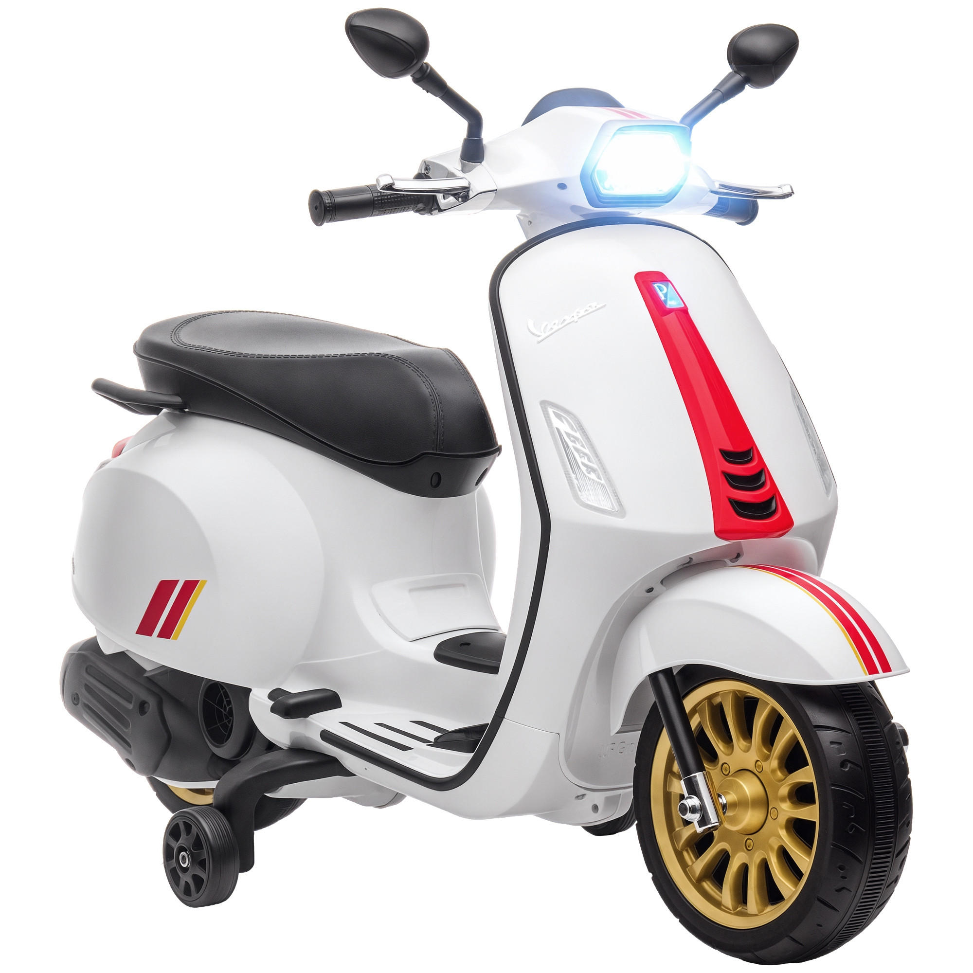 ELEKTRO-KINDERAUTO DE-13035 Stützräder Weiß - Weiß, Kunststoff (107/47/73cm) - ComfortXL