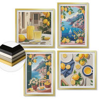 WANDBILDER 4er Set - 50x50 cm & 40x60 cm Goldrahmen - Meerblick, italienische Zitronen - Goldfarben, Kunststoff (50/50cm) - ArtPrintCave