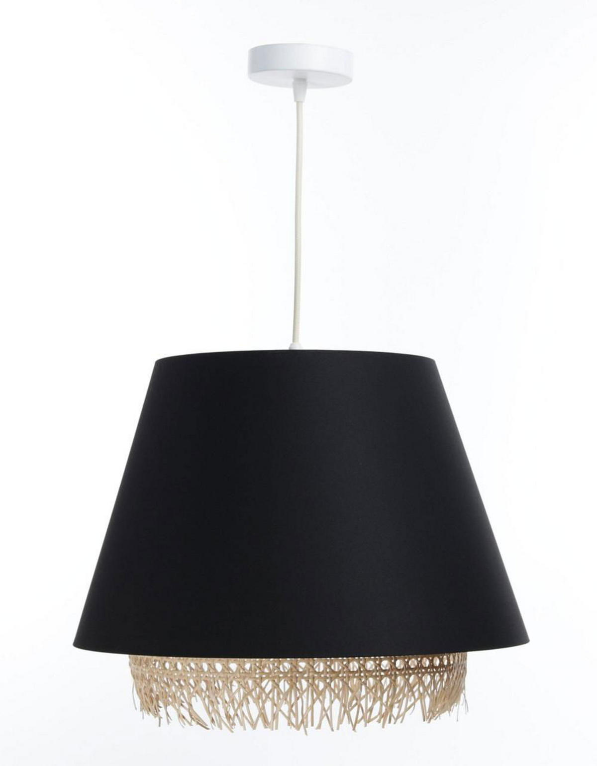 HÄNGELEUCHTE Schwarz 40/32 cm - Schwarz, Naturmaterialen (40/1.3/32cm) - ONZENO