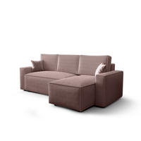 ECKSOFA L AMBRO Poso 27 Rechts mit Schlaffunktion - Rosa, Textil (232/143cm) - Bedante