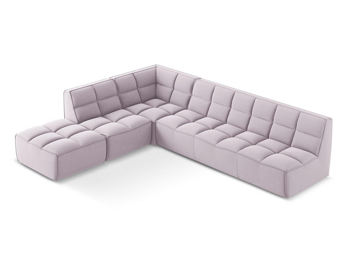 ECKSOFA Beidseitig Samt Stoff Violett - Lila/Flieder, Kunststoff/Textil (308/258cm) - Makamii