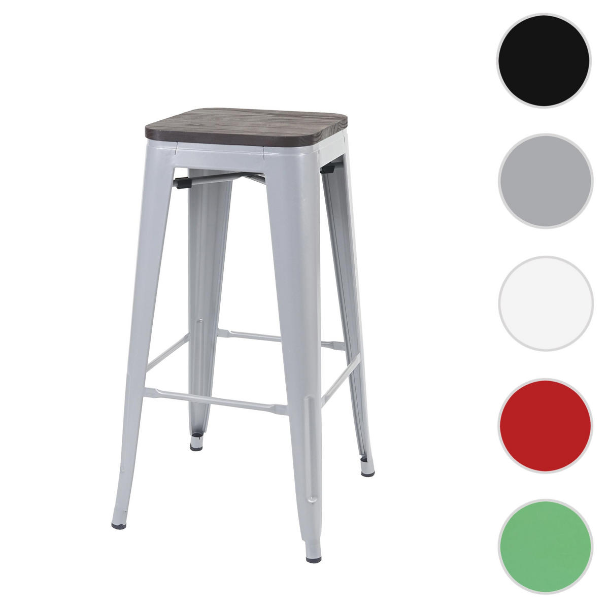 BARHOCKER METALL Grau - Grau, Holz (42/76/42cm) - MCW