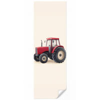 KINDERTAPETE - Traktor - Minimalistisch - Illustration - Rot - 100x300 cm - Rot, Papier (100/300cm) - OnlyWow