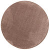 HOCHFLOR VELOURS TEPPICH LUNA RUND - Mokka, Textil (133/133cm) - Snapstyle