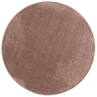 HOCHFLOR VELOURS TEPPICH LUNA RUND - Mokka, Textil (133/133cm) - Snapstyle