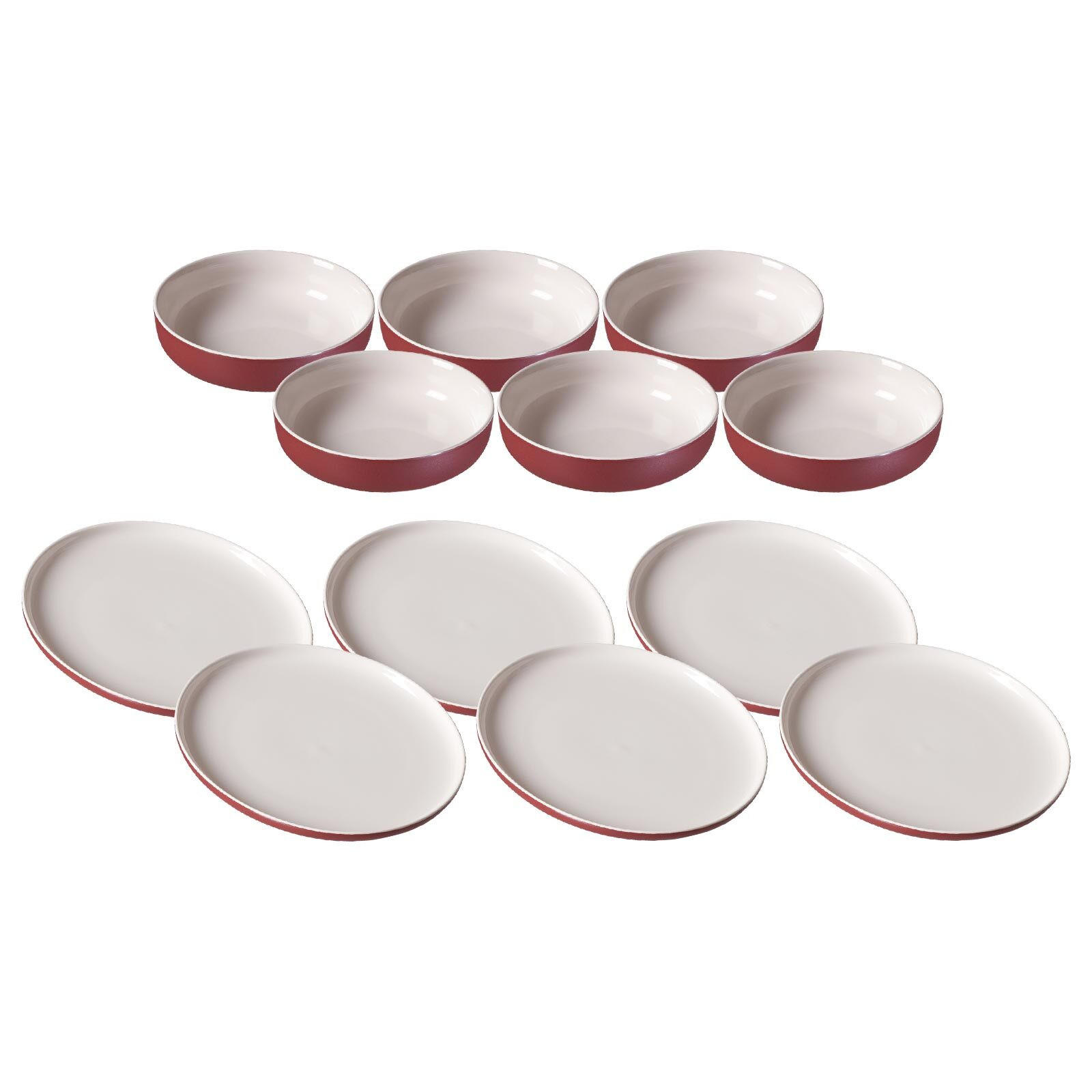 TELLER UND SCHALENSET Jasper beere 12er Set - Beere, Keramik (1/1/1cm) - Ritzenhoff Breker