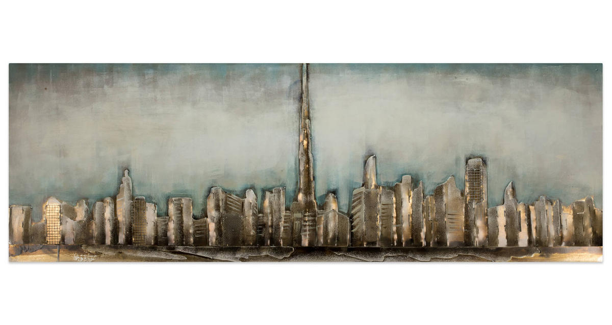 METALLBILD Weiß 150/50 cm - Weiß, Metall (6.4/50cm) - KUNSTLOFT