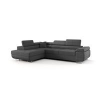 ECKSOFA Monaro Mit Schlaffunktion - Dunkelgrau, Holzwerkstoff/Textil (275/202cm) - Fun Möbel